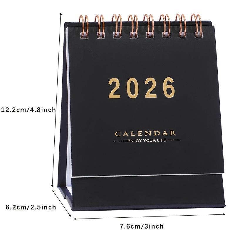 2026 Mini Desk Calendar, Monthly & Weekly Planner, Thick 250g Paper, Twin Wire Binding, Multiple Colors Available, Home Office Organizer, Office Stationery Supplies