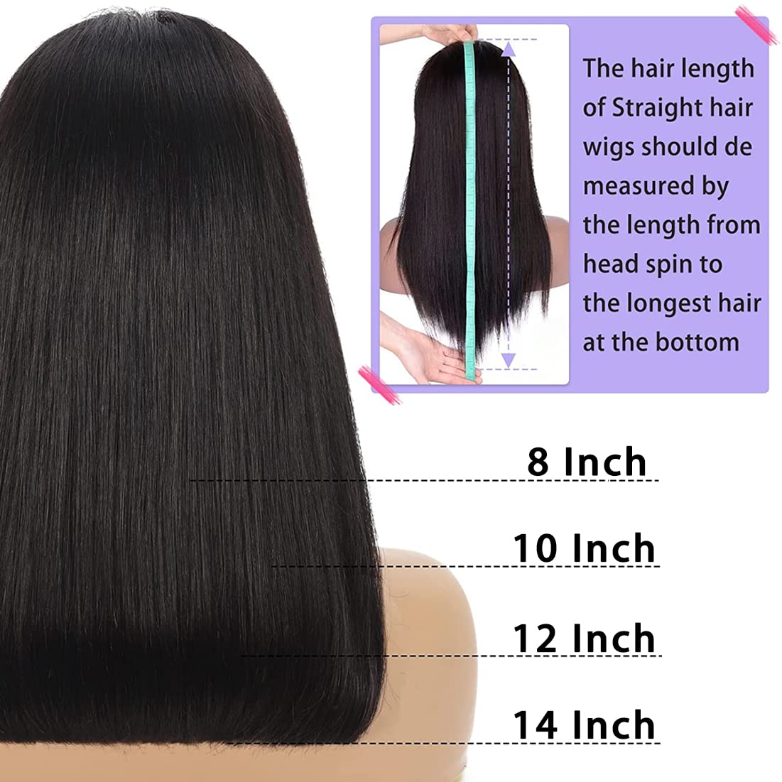 Lalula 10 Inch Bob Wig Human Hair 13x4 HD Lace Front Wigs Human Hair Pre Plucked Short Bob Wig Lace Frontal Wigs for Black Women 180% Density Straight Human Hair Wig Natural Color