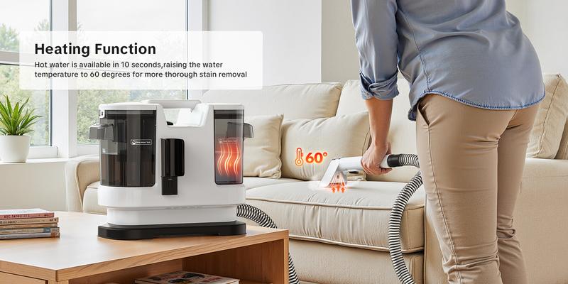 Carpet & Upholstery Spot Cleaner with Hot Water, 15kPa Strong Suction, Deep Cleaner for Sofas, Rugs, Car Seats & Pet Stains  Home Cleaning Tool