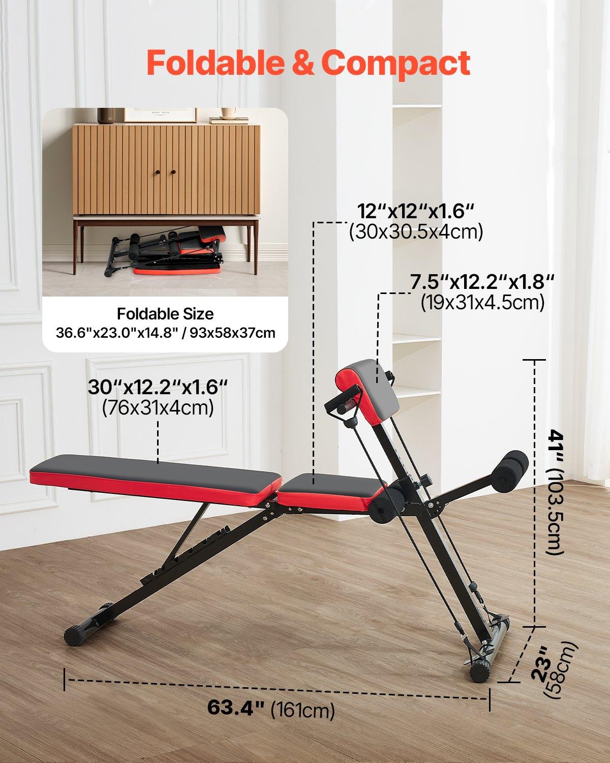 VEVOR Multi-Functional Weight Bench for Full Body Workout, Roman Chair Hyperextension Bench, 770 lbs Adjustable & Foldable Equipment for Back Arm Core Ab Workout, Sit Up Exercise Machine for Home Gym VEVOR Multi-Functional Weight Bench for Full Body Workout, Roman Chair Hyperextension Bench, 770 lbs Adjustable & Foldable Equipment for Back Arm Core Ab Workout, Sit Up Exercise Machine for Home Gym