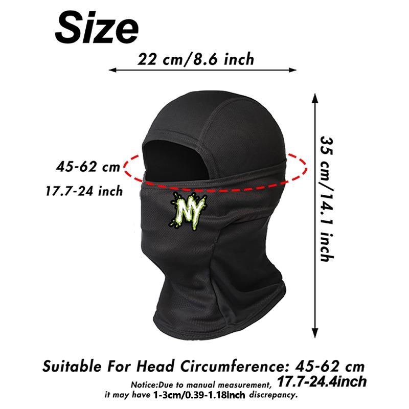 Musion2026 NY Print Cycling Balaclava, Windproof Sunscreen Outdoor Mask, Ideal for Cycling and Camping, All Seasons Casual Wear