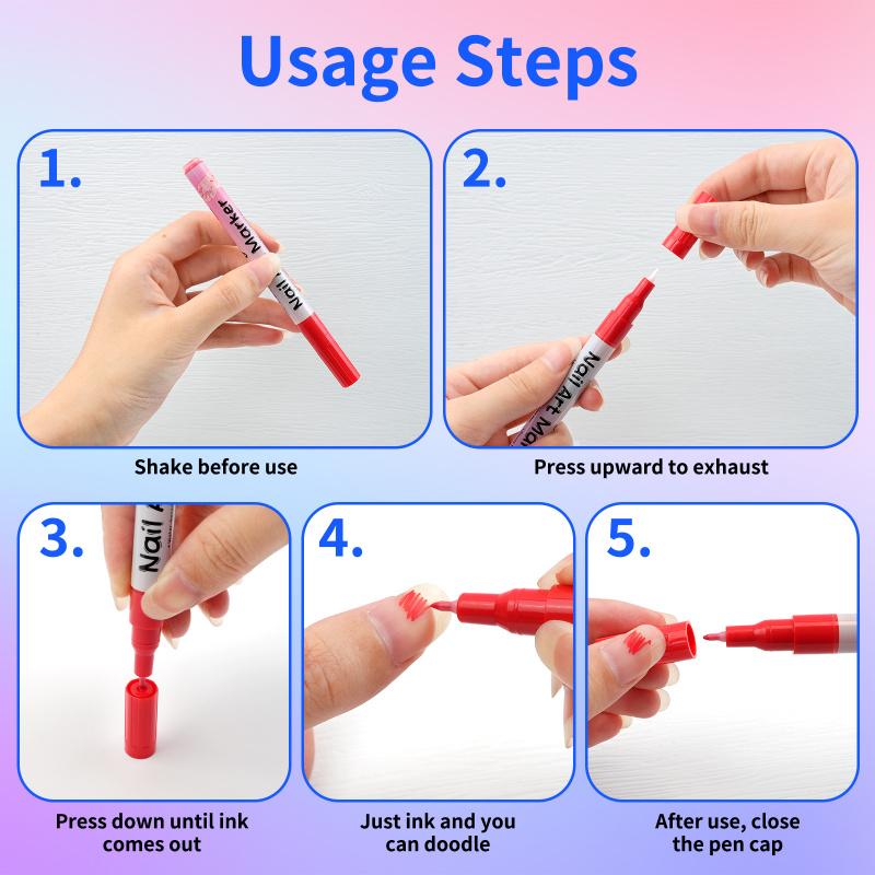 Nail Markers For Nail Art, 12/24 Colors Nail Art Pens Set, Diy Nail Art Marker, 3d Nail Polish Pens, Dry Nail Art Nail, For Art Drawing Painting Point Dotting Manicure Tools Nail Design