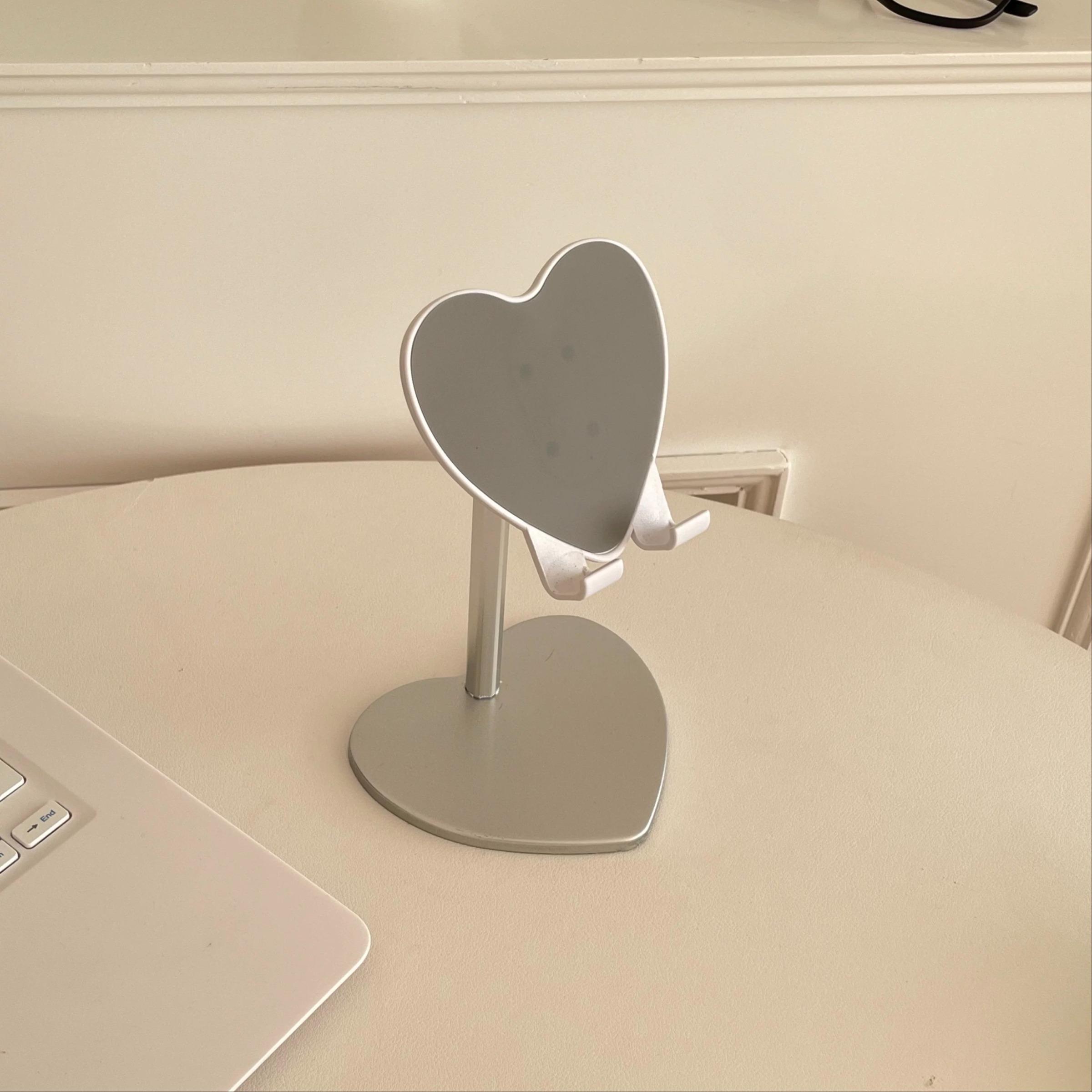 Heart-Shaped Phone Stand Desktop Tablet Holder Adjustable Height Support Stand Portable Phone Holder, Perfect for Watching Movies, Simple and Clean Design, Cell Phone Stand