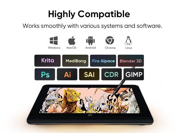 XPPen Artist Pro 16 Gen2 2.5K 16 inch QHD Drawing Tablet Full Laminated Anti-Glare Screen 16384 Pressure Levels X3 Pro Battery-Free Stylus 159% sRGB Tilt Graphic Drawing Tablet with Mini Keydial