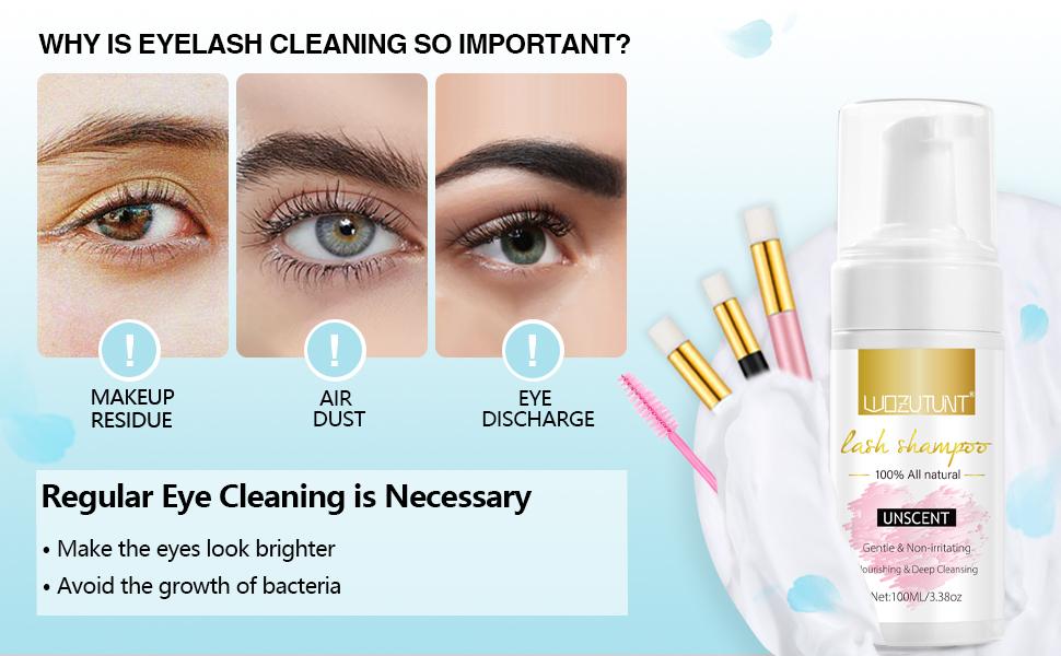 【Spring Glow-Up】3.38oz Lash Shampoo Kit for Eyelash Extensions & Gentle Mousse Cleanser & Mini Pink Handheld Fan - Easy for Beginners & Makeup Care