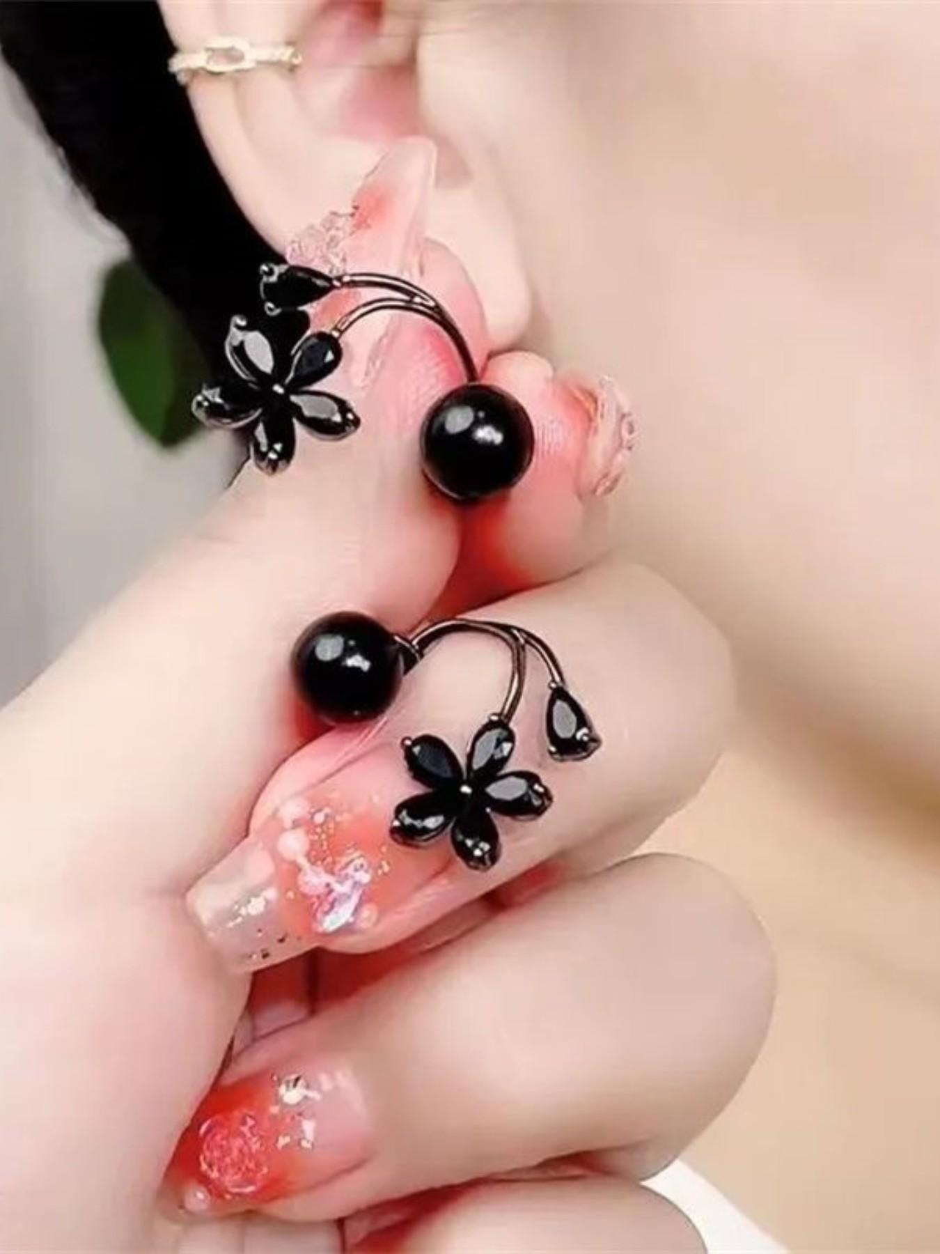 Elegant Tulip U-Shaped Earrings, Sparkling Cubic Zirconia Accents, Hypoallergenic Design for Daily and Special Occasions