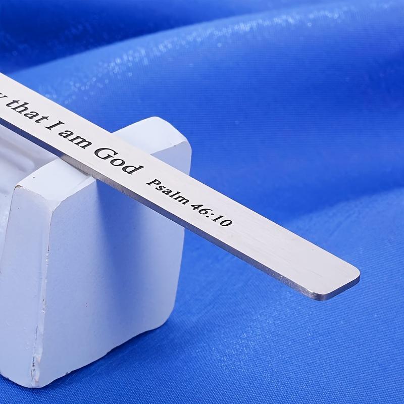 Stainless Steel Bookmark with Cross & Chain, 1 Count Engraved Bookmark, Inspirational Religious Gift for Book Lovers, Book Accessories, and Adults