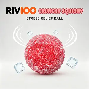 Crystal Bead Ice Cube Slow Rising Squishy, Soft Squeeze Stress Ball Sensory Fidget Toy, Satisfying Taffy-Textured Desk Toy for Adults & Kids