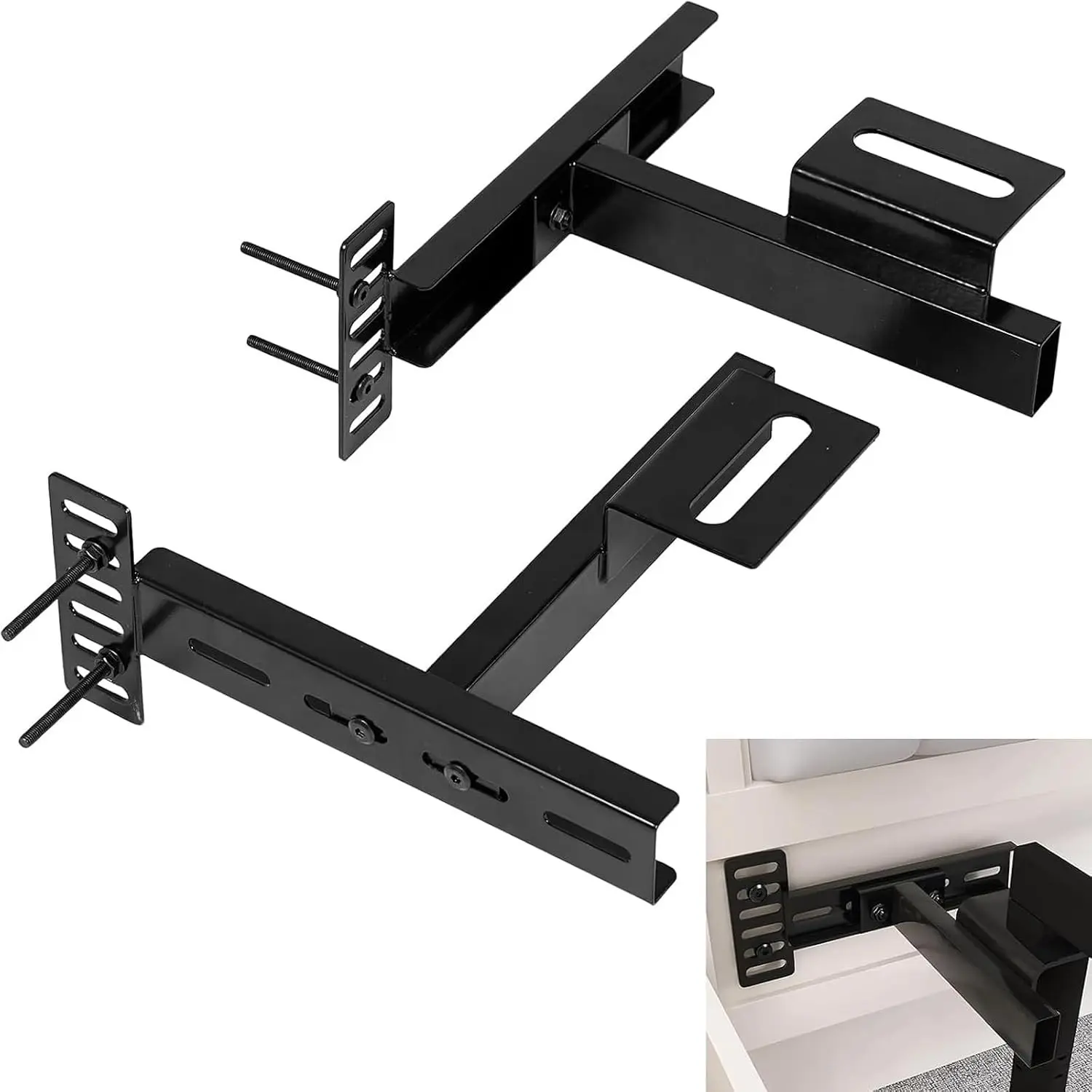 Adjustable Headboard Brackets for Bed Frame, Universal Fit with Footboard Extension Kit, Compatible with Queen King Full Size Headboards, Easy Installation, Set of 2