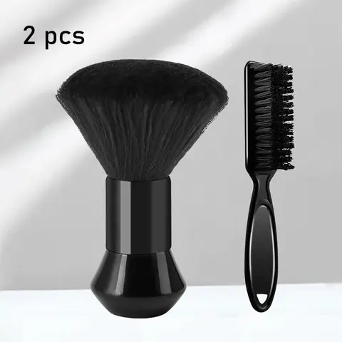 2pcs Haircut Brush, Soft Neck Duster Brush With Handle, Soft Bristles, Oil Head Brush, Cleaning Broken Hair Sweeper, Men's Hairdressing Tool For And Salon