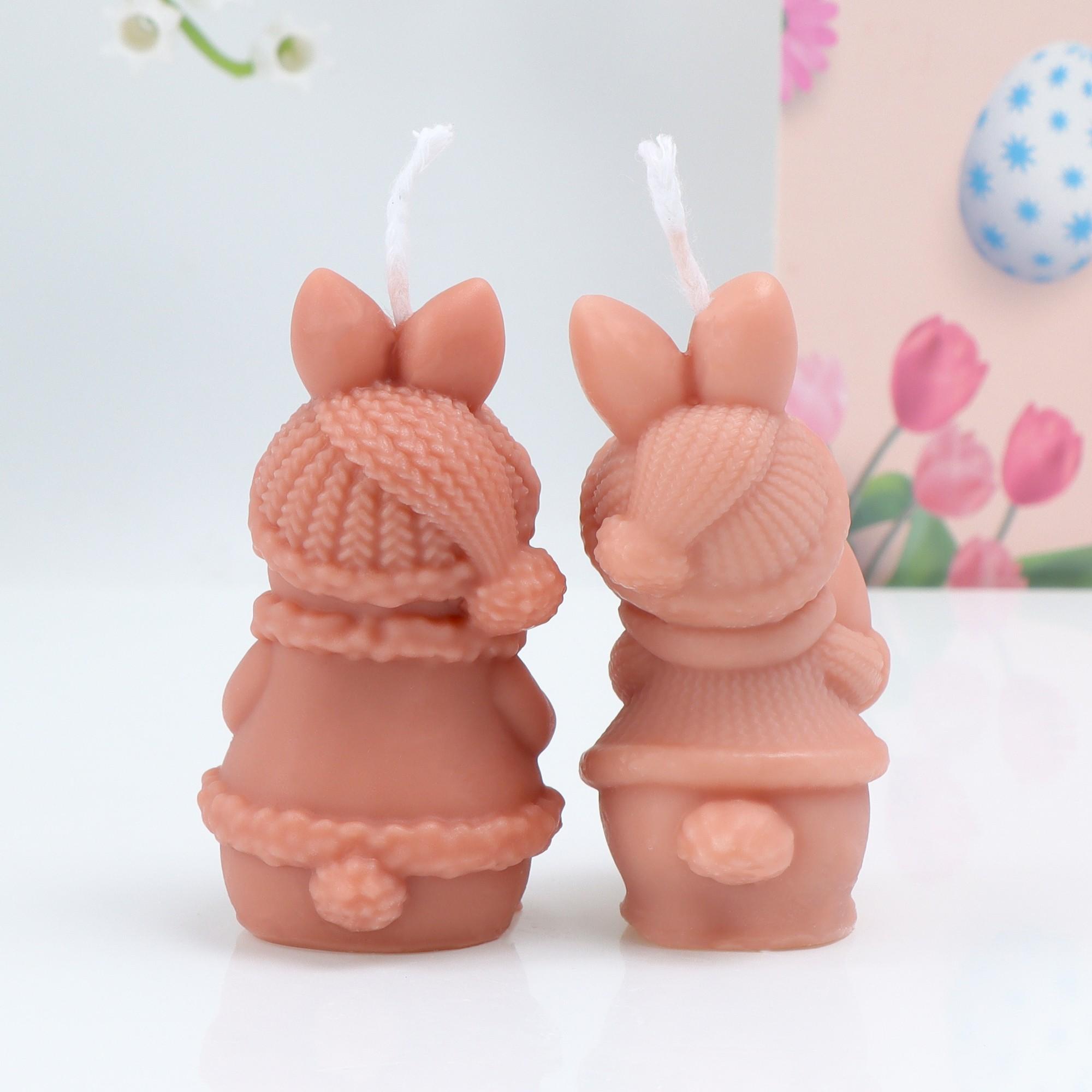 3D Easter Bunny Holding Egg Silicone Candle Mold, Cute Rabbit Hug Egg Wax Mould for DIY Scented Candle Soap Resin Plaster, Spring Easter Decor Craft Gift