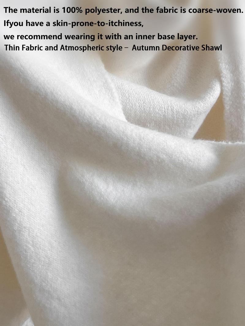 Women's Trendy Solid Shawl, Casual Soft Comfortable Scarf for Daily Wear, Fashion Accessories for Women & Girls