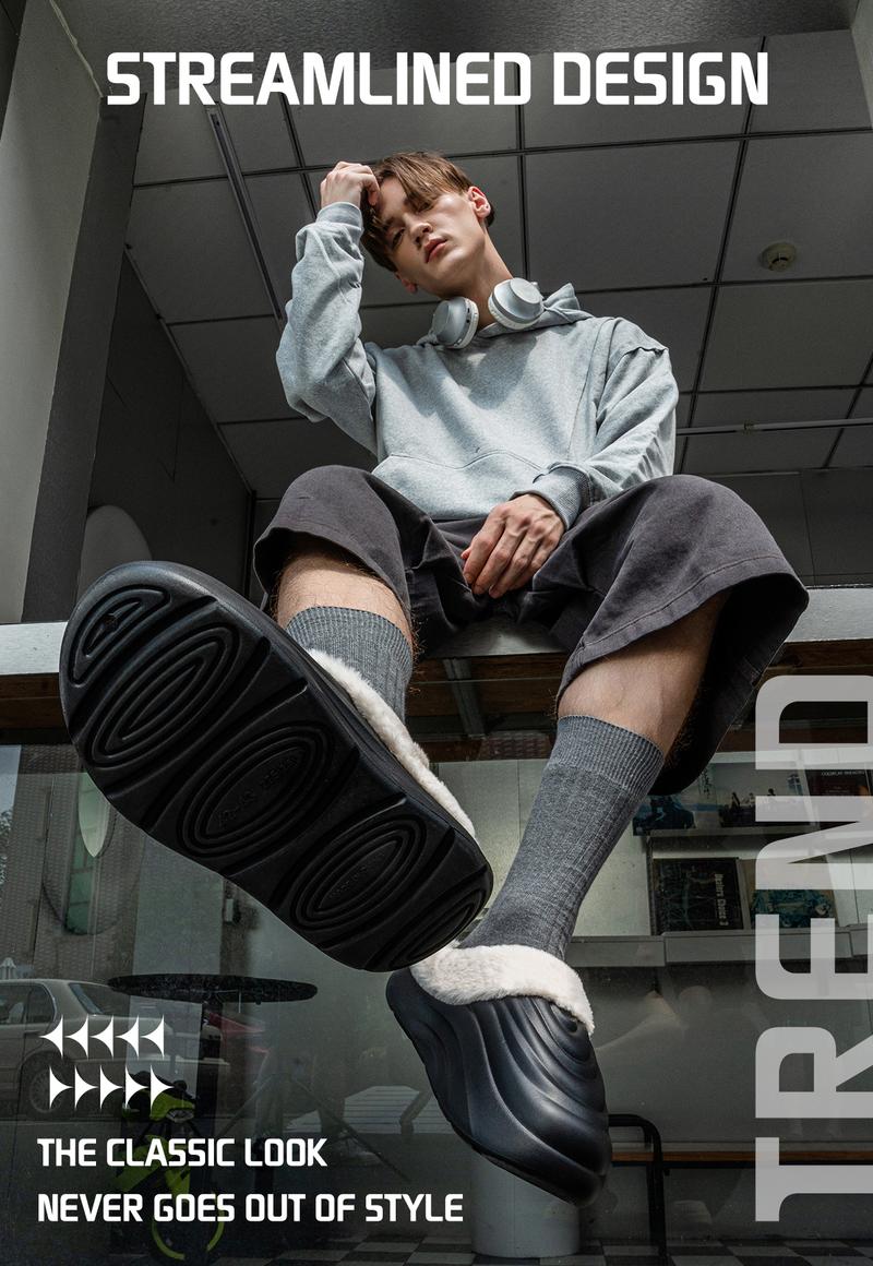 YASSIA Cozy Waterproof Fleece-Lined Winter Slides | Warm & Non-Slip Indoor Outdoor Slippers