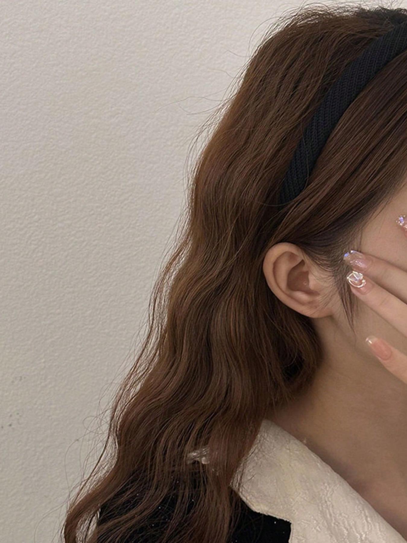 4pcs 38cm/14.96in Circumference Women's Wide Knitted Headband, Solid Color, Fashionable, Versatile, Minimalist Style, Suitable For Daily Wear, Washing Face, Makeup, Outfit Matching, Autumn/Winter Headbands Women