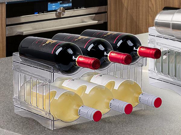 Gracenal Water Bottle Organizer for 40 oz Tumbler with Handle, Pantry Kitchen Organizers and Storage for Cups Accessories, Stackable Water Bottle Holder Wine Rack Gifts, 4Pack