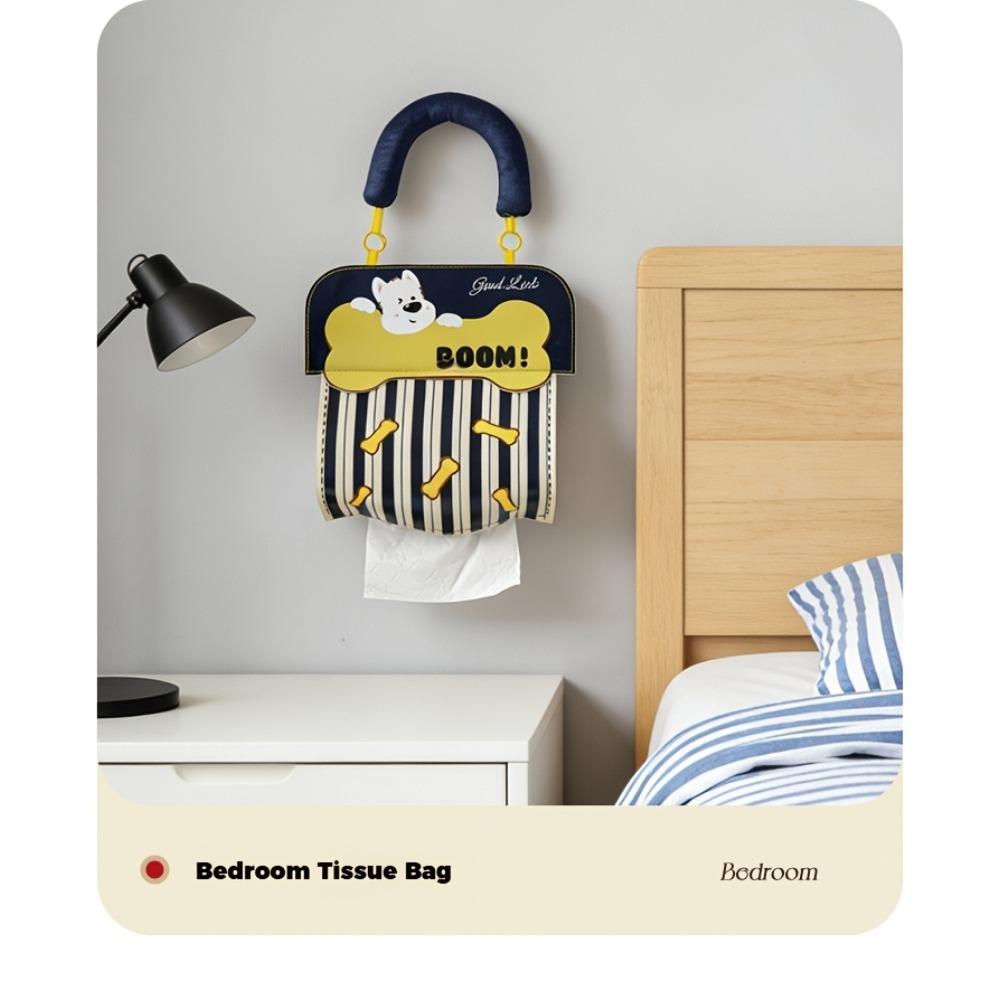 Creative Wall-Mounted Tissue Box, Soft Tissue Storage Bag for Both Bedroom and Kitchen, Fun Hanging Tissue Box.