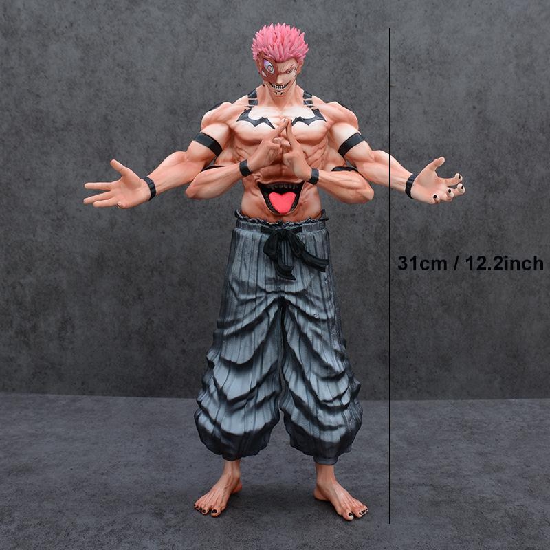 Jujutsu Kaisen Curse King Ryomen Sukuna Figure Model, Figurine, Desktop Statue Decoration Ornament, Boxed Collectible Trendy Doll, Cool Anime Toy, 12.2 Inches, Ideal for Birthday Gifts and Holiday Presents