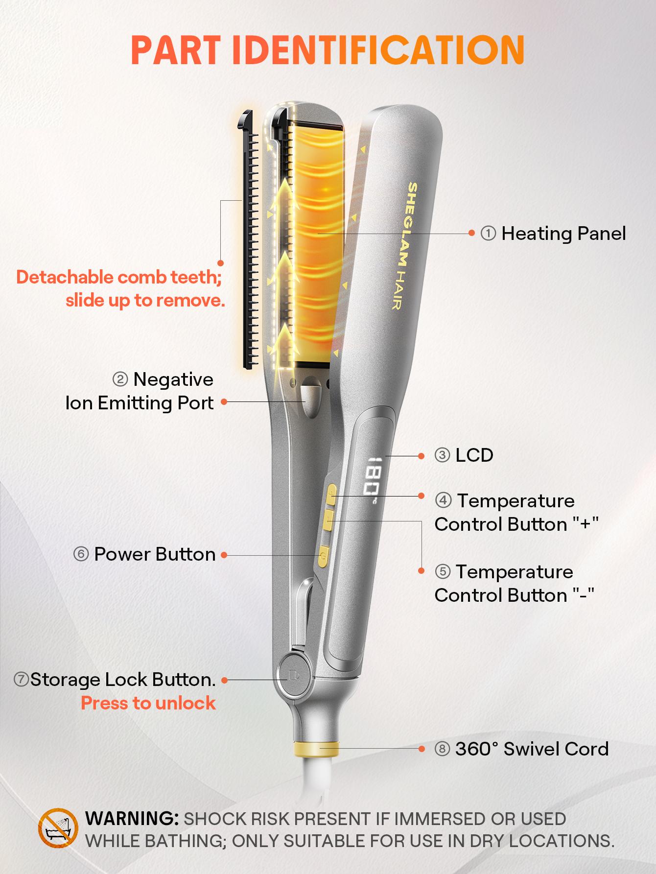 【BOGO SALE】SHEGLAM HAIR Sleek Chic Wide Glide Straightener 1.5 inch/36mm-Effortlessbeauty