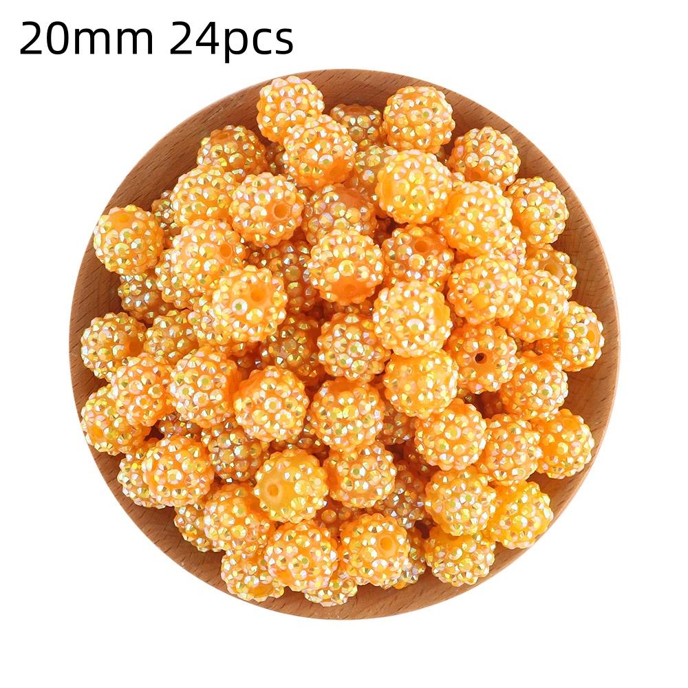 24pcs 14/16/20mm Resin Bayberry Ball Rhinestone Beads, Fashionable and Exquisite Acrylic Beads, Suitable for Pen Accessories, Bracelets Jewelry Making DIY Decorative Accessories