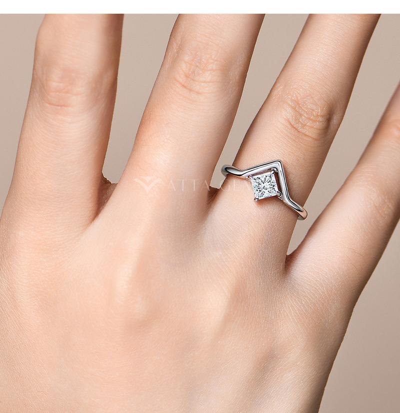 0.8CT Synthetic Moissanite Ring Simple Style For women girls Daily Wear Fine Jewelry R168