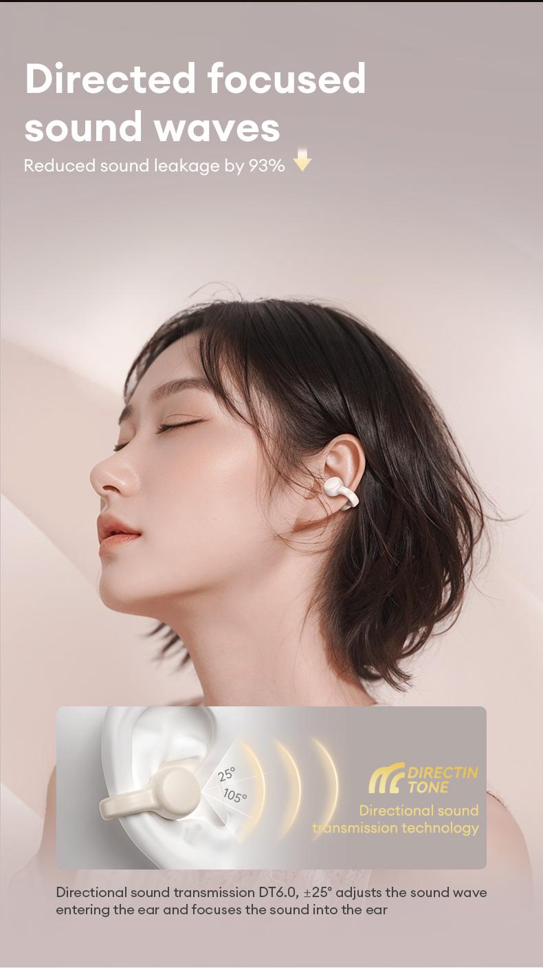 HYUNDAI CT11 Clip-on Design BlueTooth Earphone with LCD Full Color Touch Screen, Audio Wireless Headphones for Music & Phone Calls