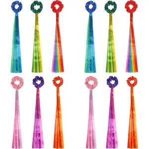 6pcs Rainbow Dance Ribbons, Handheld Rhythm Streamers, Multi-Color Gymnastics & Music Class Dance Props, Perfect for Performance