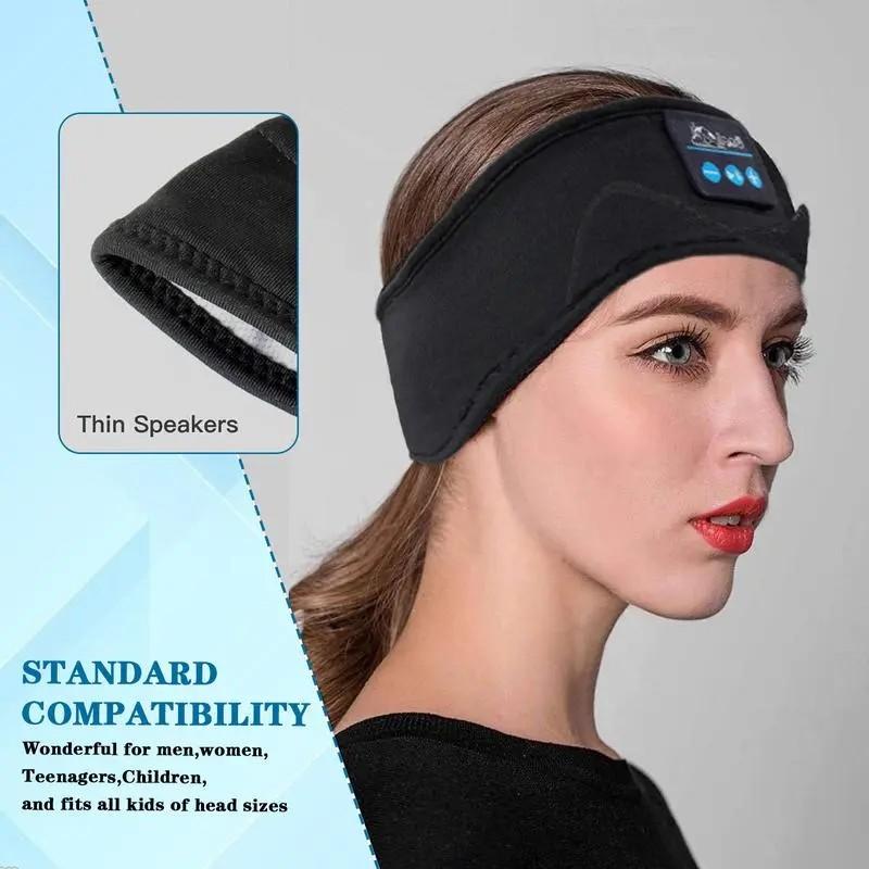 Breathable Wireless Sleep Headphones, Sports Headband with Wireless Mic, HiFi Sound Quality, Bluetooth-compatible Earbuds for Sleep and Sport