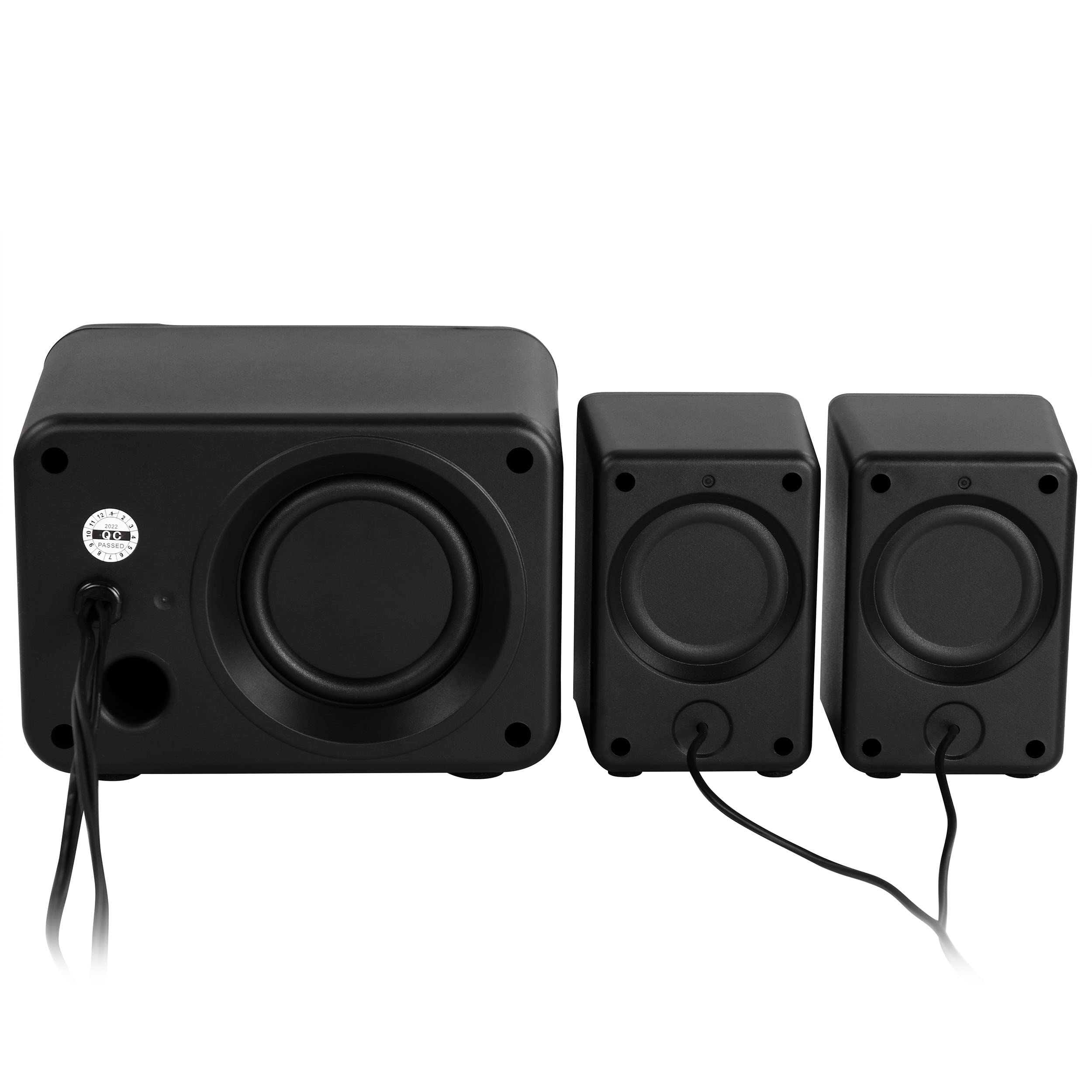 BOBO 3-Speaker Split Computer Audio System with Bass &Treble Knob Control, 3D Surround Sound, RGB Lighting USB-Powered 2.1 Stereo for Gaming/Video Desktop PCSpeakers, Modern Speaker Design, Highquality Audio