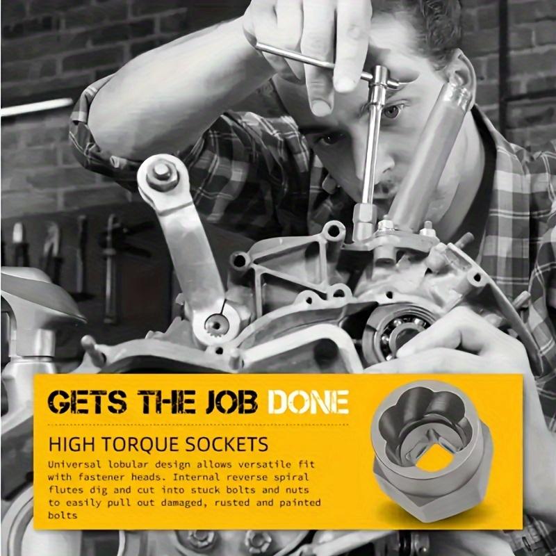 14-Piece Socket Set & Bolt/Nut Extractor Kit with Storage Case – Ideal for Automotive, Mechanical & Home Repairs