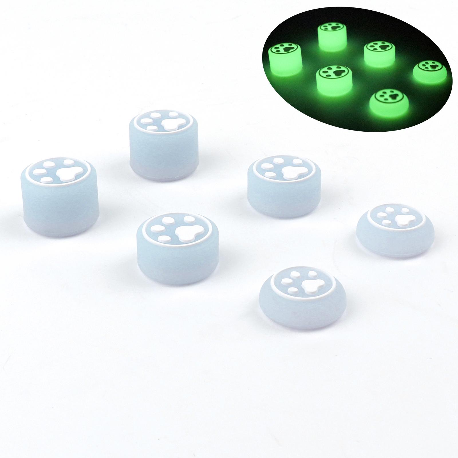 6pcs Glow in Dark Silicone Thumb Stick Grip Caps For Switch 2 PS4 PS5 Xbox Switch Pro Luminous Gamepad Joystick Grip Protector