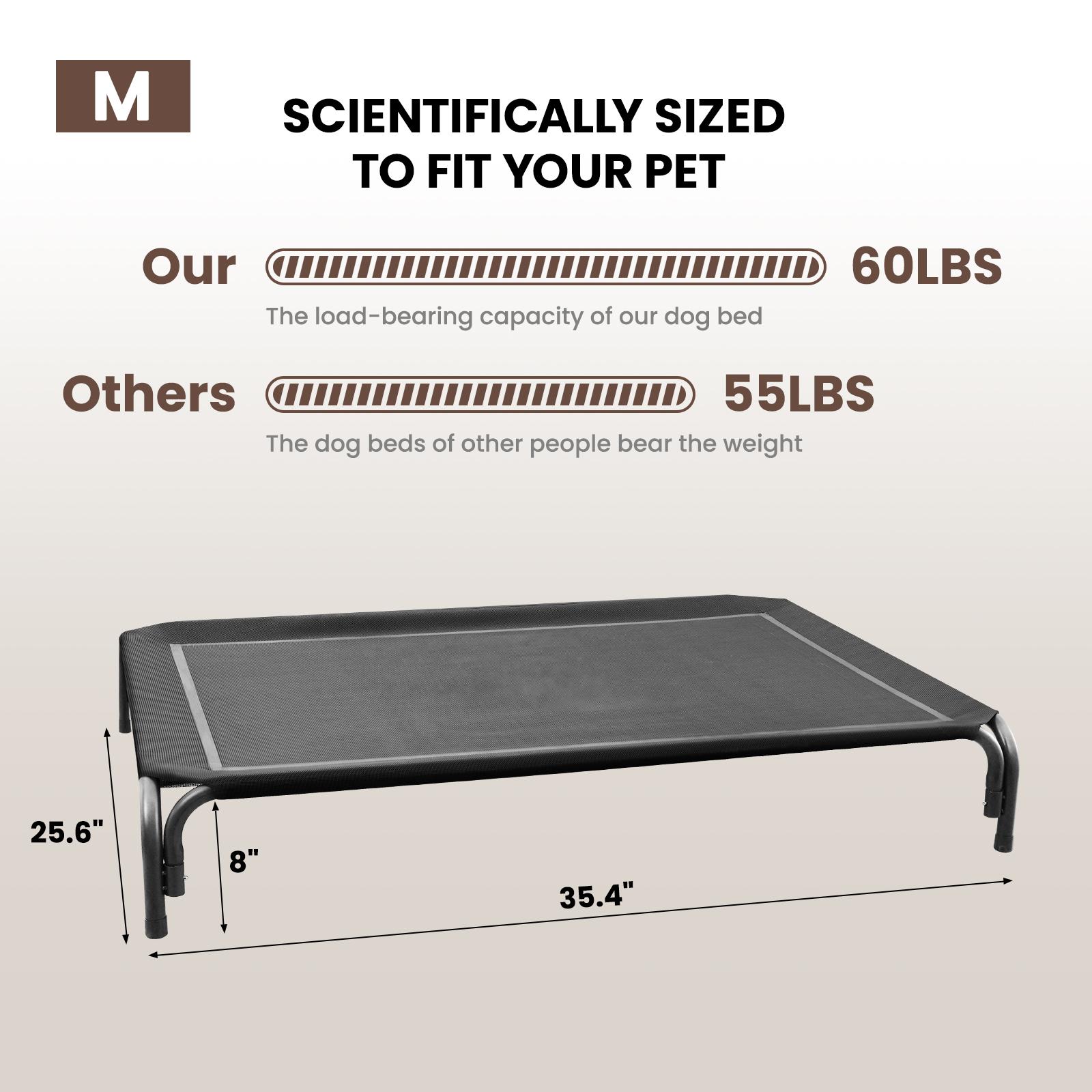 【VALUXE】 New Portable Elevated Dog Beds for Large Sized Dogs,Breathable Pet Cot with Non Slip Feet,Indoor Outdoor Use Pet Bed with Metal Frame FallFreshness