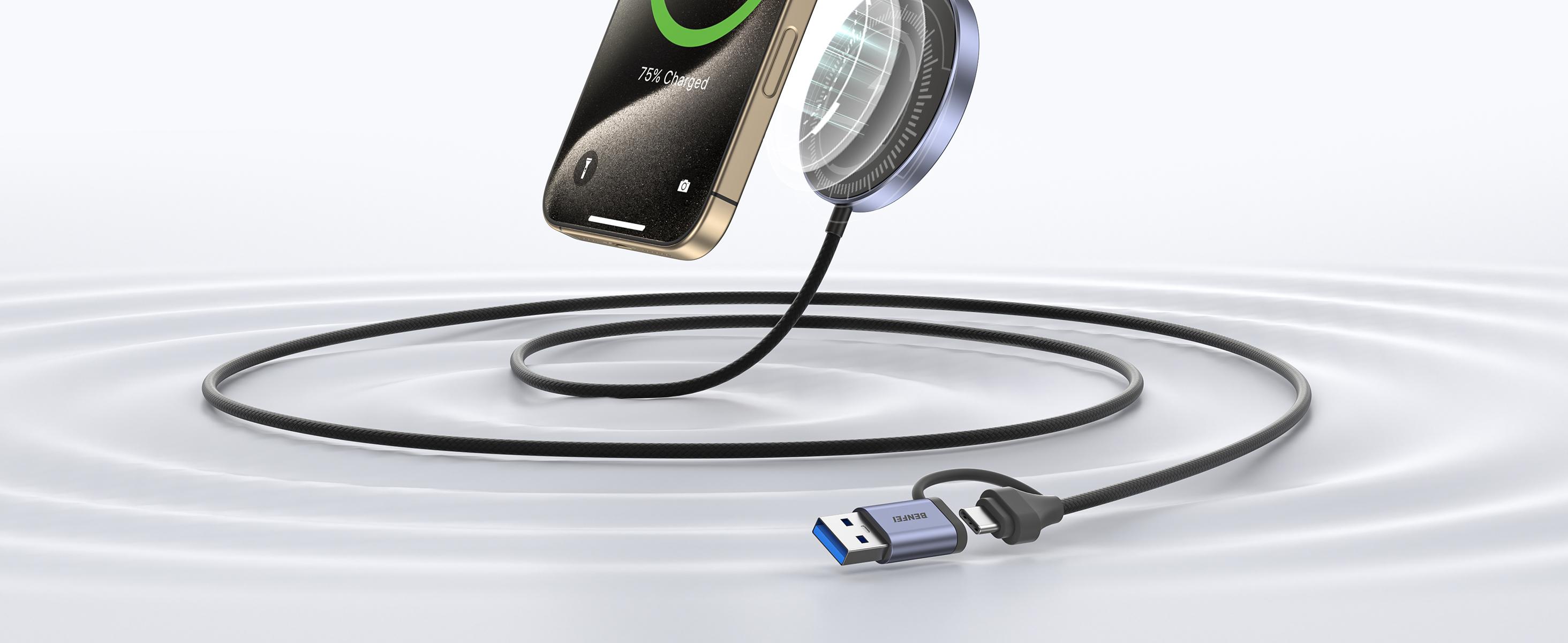 BENFEI Magnetic Wireless Charger 15w Compatible with MagSafe Charger/iPhone 16/16 Pro/16 Plus/16 Pro Max/iPhone 15 Pro Max Plus/iPhone 14 13 12 Series, Wireless Mag Safe Charging Pad, Mag Charger