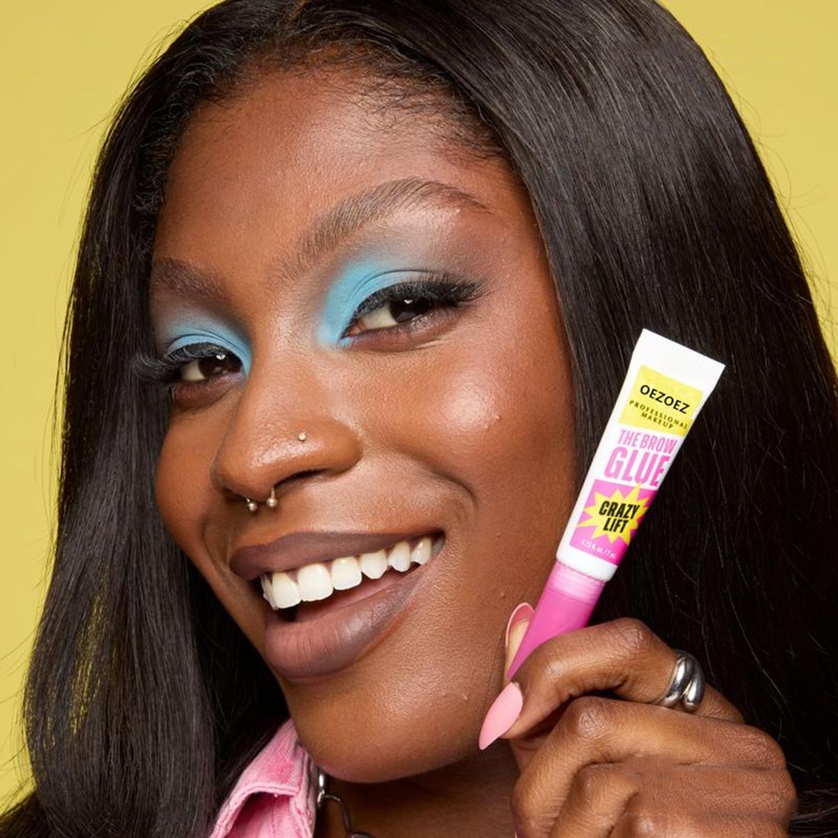 Ultimate Brow Glue Crazy Lift Gel - Strong Hold Brow Lamination with Built-In Styling Comb for Professional Makeup Finish