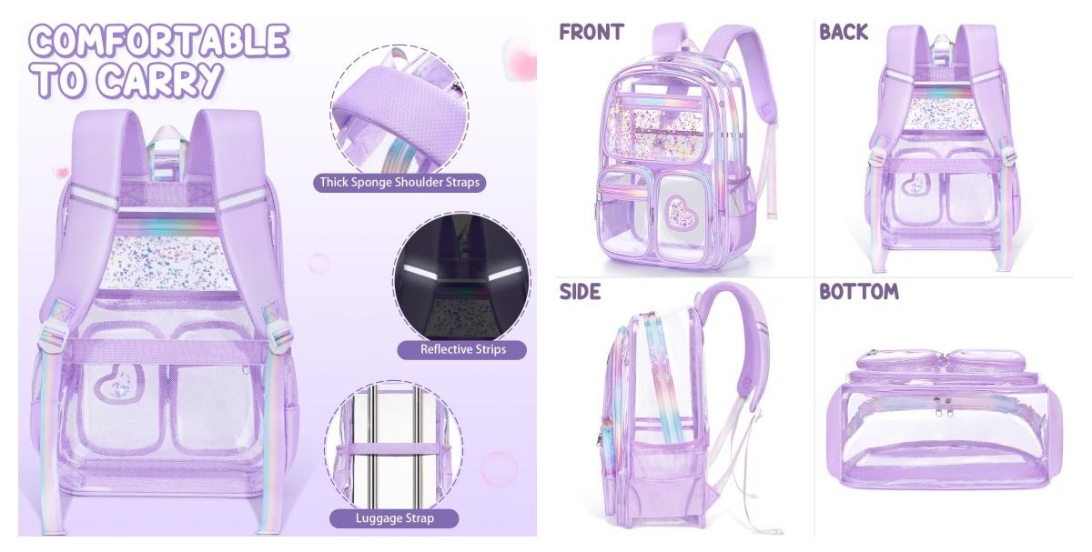 Fimibuke Clear Backpack with Lunch Box & Pencil Case - 3 PCS Heavy Duty Transparent PVC Schoolbag Large Waterproof Bookbag for Travel School Concert Stadium Events Backpacks Fimibuke Clear Backpack with Lunch Box & Pencil Case - 3 PCS Heavy Duty Transparent PVC Schoolbag Large Waterproof Bookbag for Travel School Concert Stadium Events Backpacks
