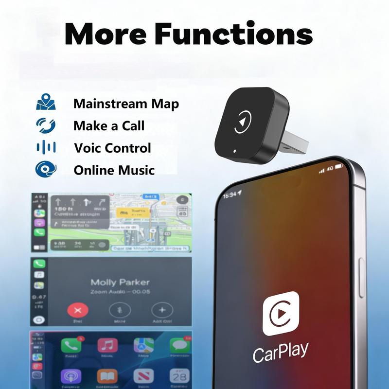 2026 New Upgrade Dual-Mode Wireless Carplay & Android Auto Adapter, Plug-And-Play, Fast Automatic Connection, Compact Design, USB/USB-C Ports ()