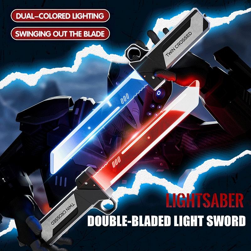 Blue Creative Glowing Sword Toy, Interchangeable Sheaths, Extendible Swords, Cool Lights, Role Play and Collection, Kids' Favorite Gift