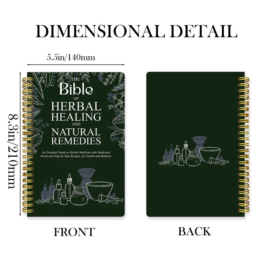 Herbal Bible Cooking Manual, with Illustrated Herbal Guide and Medicinal Plant Recipes - 5.5x8.5 Inch Natural Therapy Notebook, Suitable for Cooking Enthusiasts, Aromatherapy, and Holistic Health