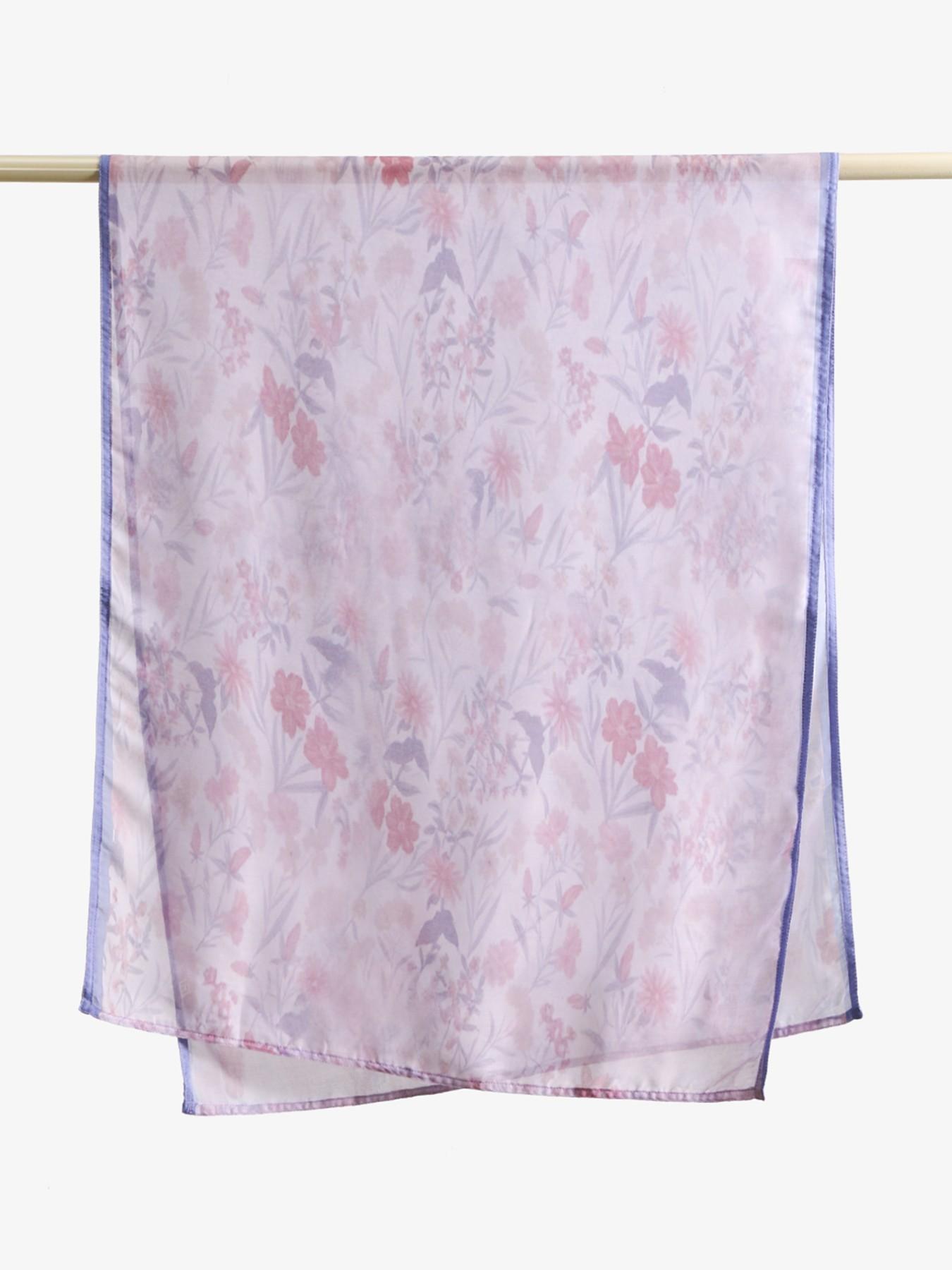 1pc Fashion Floral Voile Hijab Scarf, Elegant Printed Headscarf, Muslim Daily Wear Turban, Breathable Beach Long Shawl