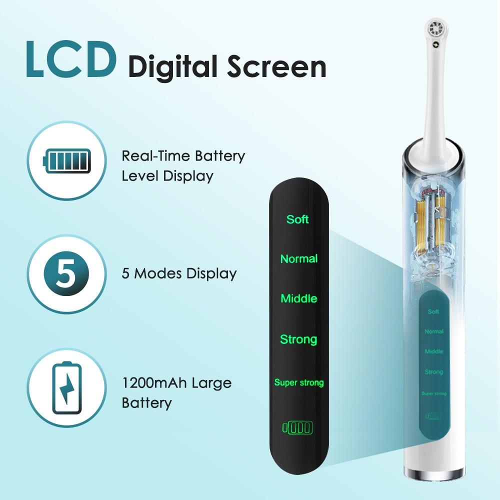 Electric Tooth Polishing Device with LED Light, 5 Modes Teeth Cleaning Tool, Efficient Oral Care, Portable Design, Ideal for Daily Use