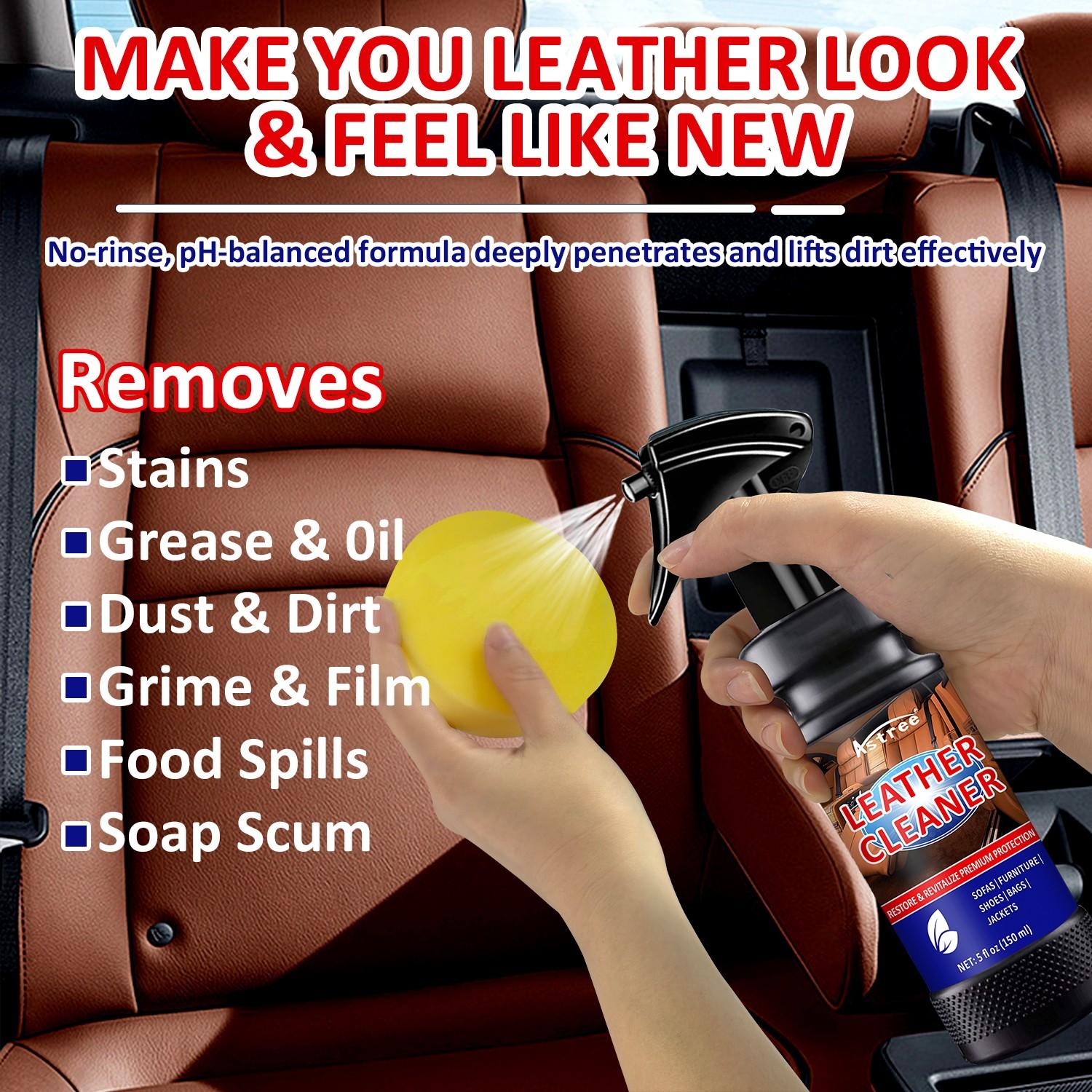 Car Leather Care Spray, Interior Seat Conditioning Lotion, Refinish & Nourish, 150ML + 150ML Set