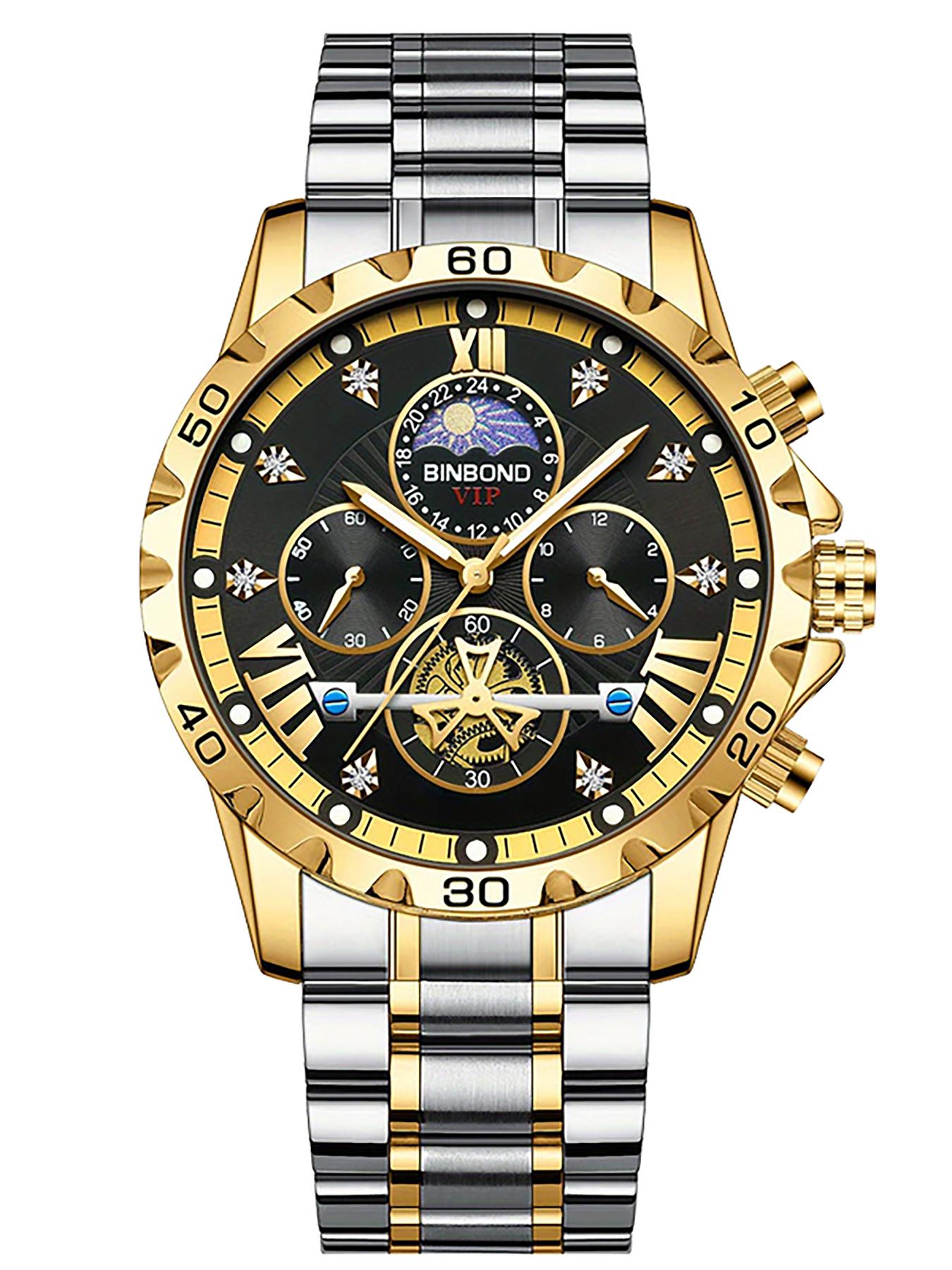 A genuine men's business student luminous waterproof flywheel high-end quartz watch Analog Quartz Watch