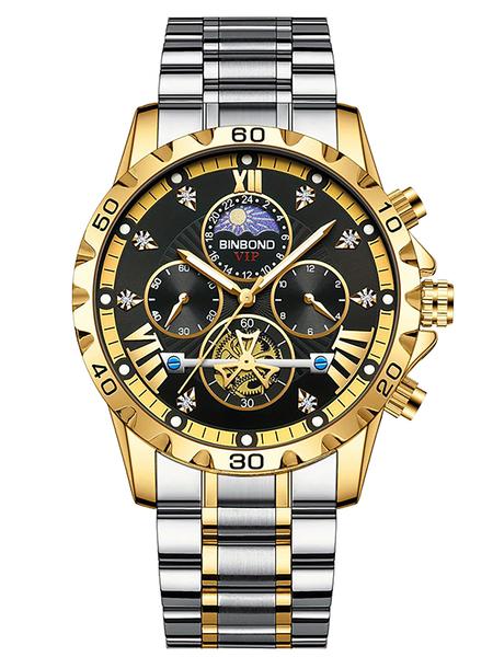 A genuine men's business student luminous waterproof flywheel high-end quartz watch Analog Quartz Watch