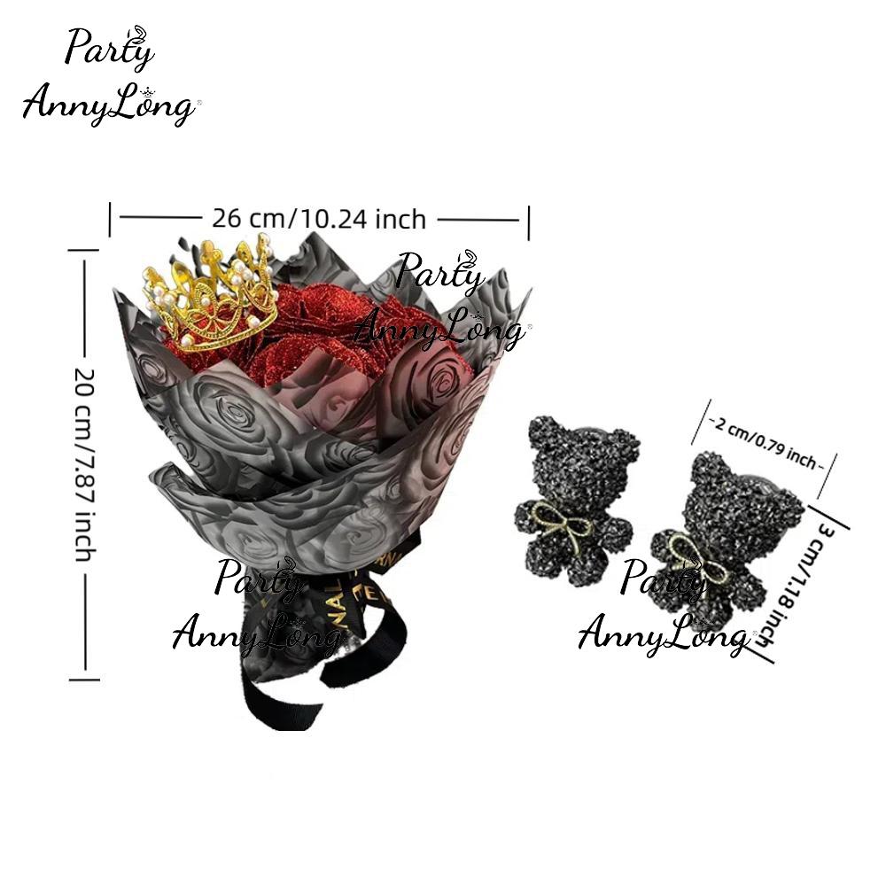 Glitter Rose Bouquet, 1 Count Eternal Artificial Rose Bouquet with No Assembly Required, Romantic Valentine's Day, Wedding, Anniversary and Engagement Gift, Glitter Rose Birthday and Christmas Gift, Artificial Roses Bouquet #TOP PICKS