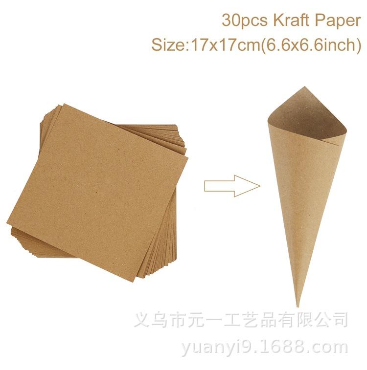 Wedding confetti cone-shaped wooden bracket wedding decoration kraft paper cone-shaped bracket tray party decoration
