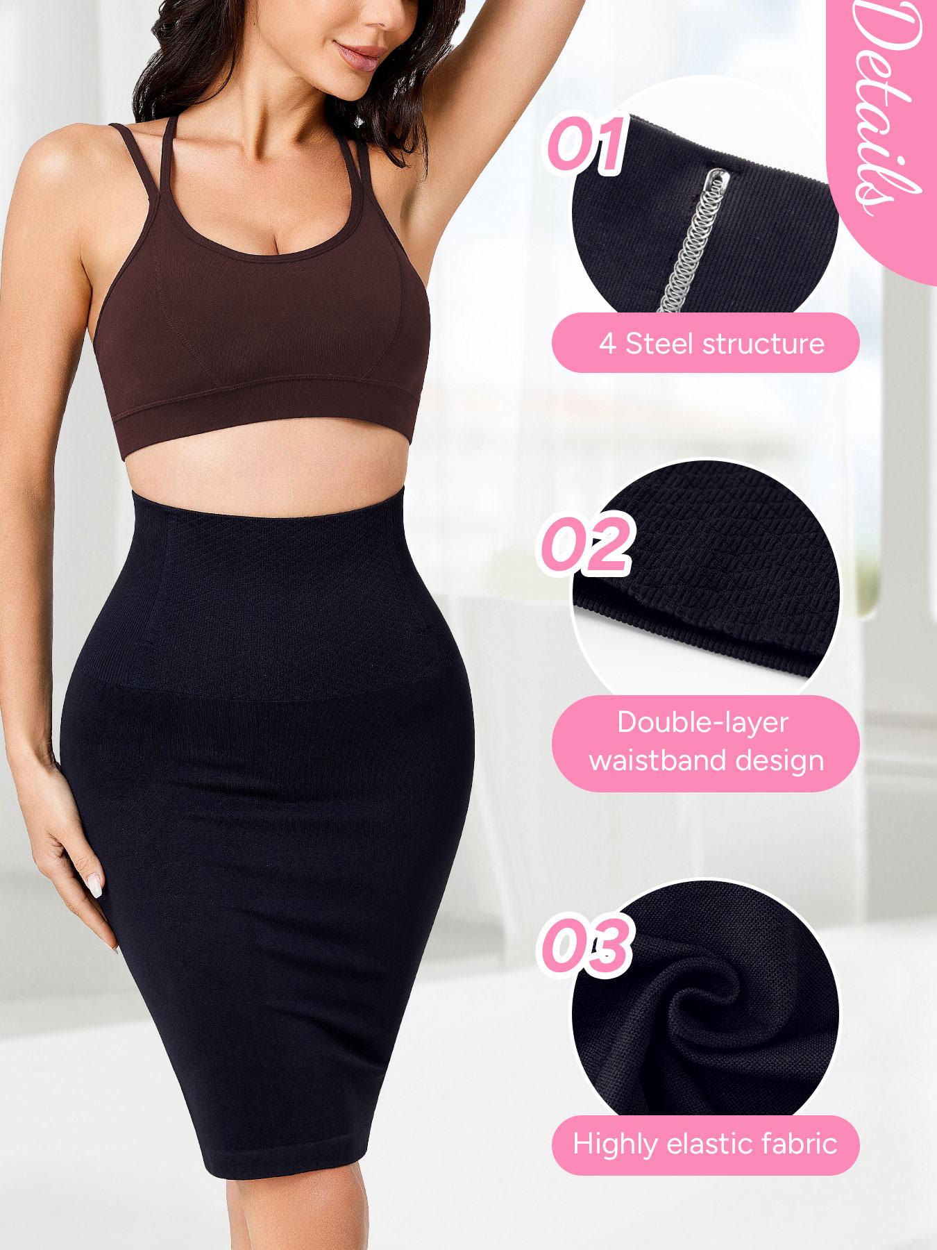 Women's Shaping Waist Cincher Skirt, Seamless One-Piece Design, 4 Steel Bones, Short Dress, Multi-Use Thong Built-In, Fashionable & Comfortable, Shapewear