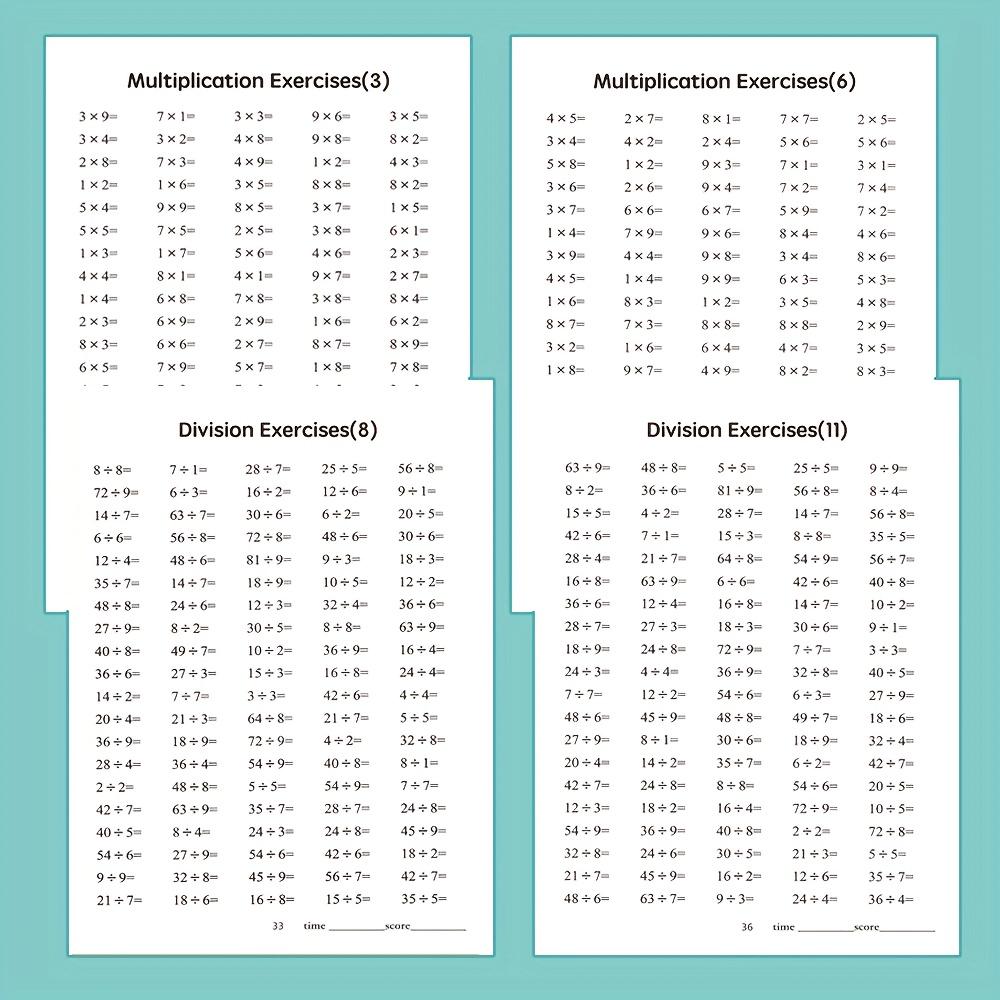 Multiplication and Division Workbook (9x9) To Improve Calculation Skills, Handwritten Math Books, Educational Tools, School Supplies and Christmas Gifts, Classroom Activities, Home Learning Materials, Math Workbooks.
