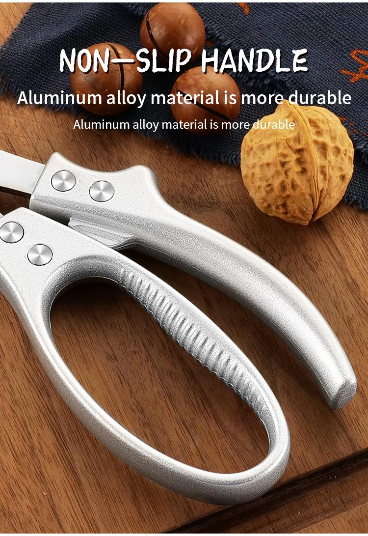 Multi-Functional Chicken Bone Scissor, Stainless Steel Kitchen Shears, Aluminum Handle, Ideal for Meat, Bones, Herbs, Fish, Vegetables