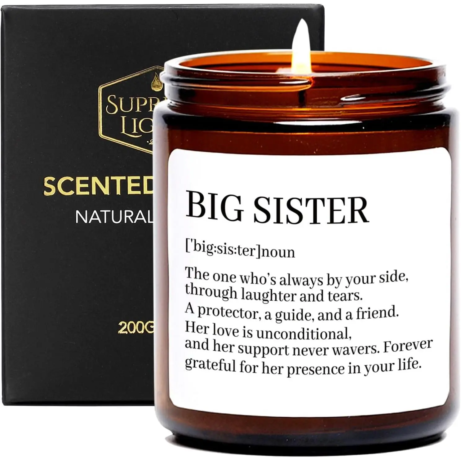 Sandalwood Rose Scented Candle, 7 oz, Gift for Sister, Best Friend, Coworker, Mother's Day