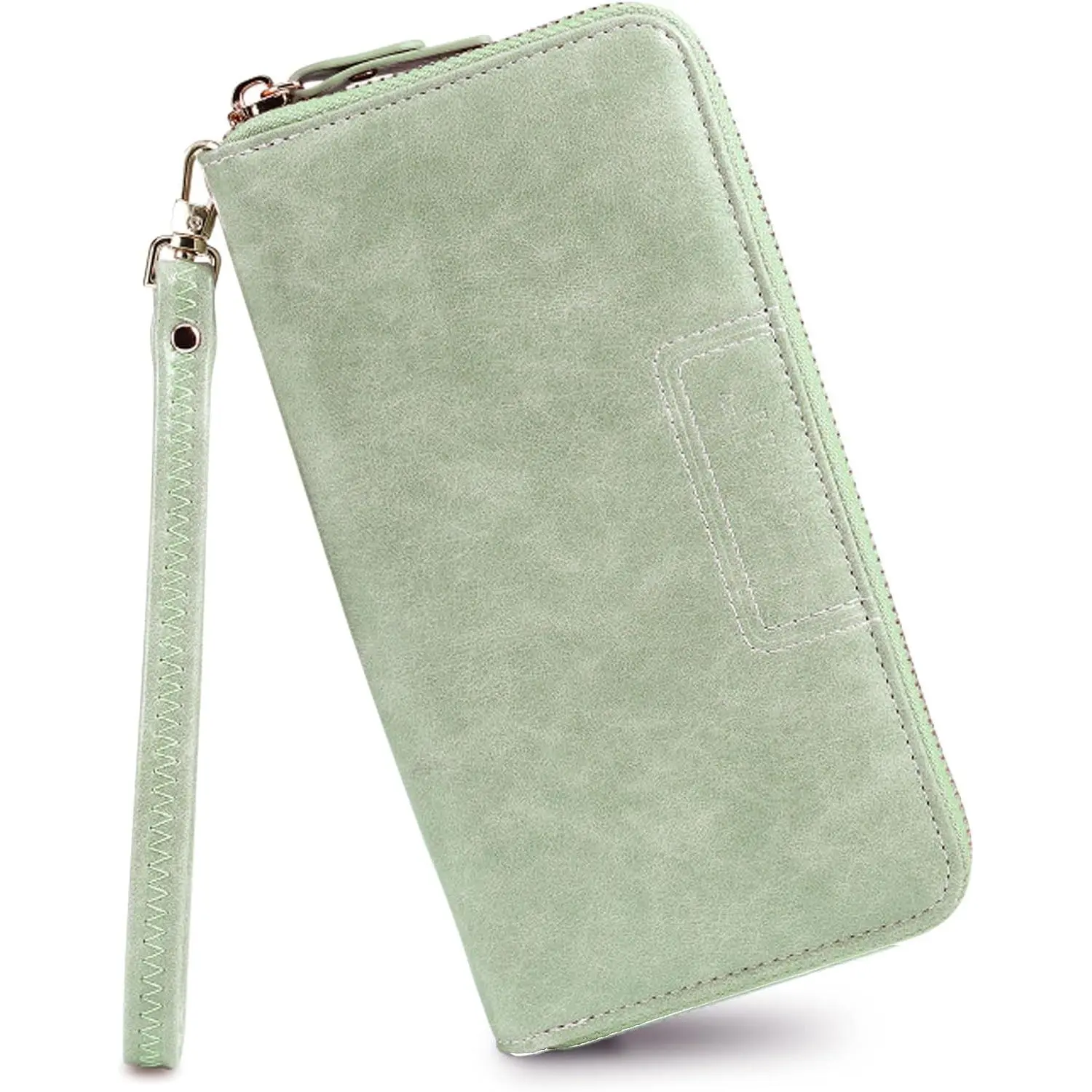 Wristlet Wallets for Women, Ladies PU Vegan Leather Clutch Wallet Zip around Phone Purse Card Holder Organizer