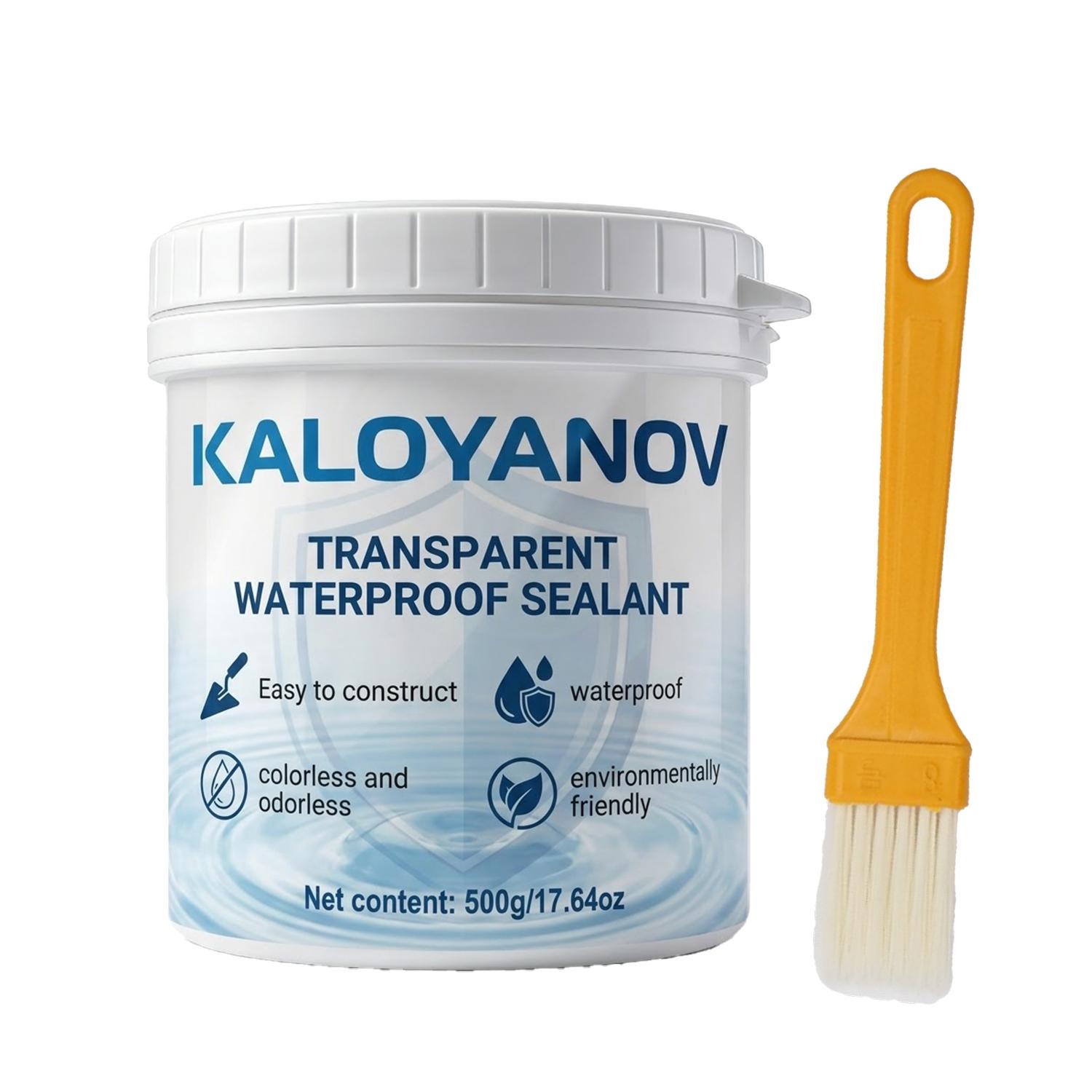 500g Transparent Waterproof Sealant Anti-Leakage Glue with Brush for Bathroom Roof Window Wall Tile Repair Coating Agent